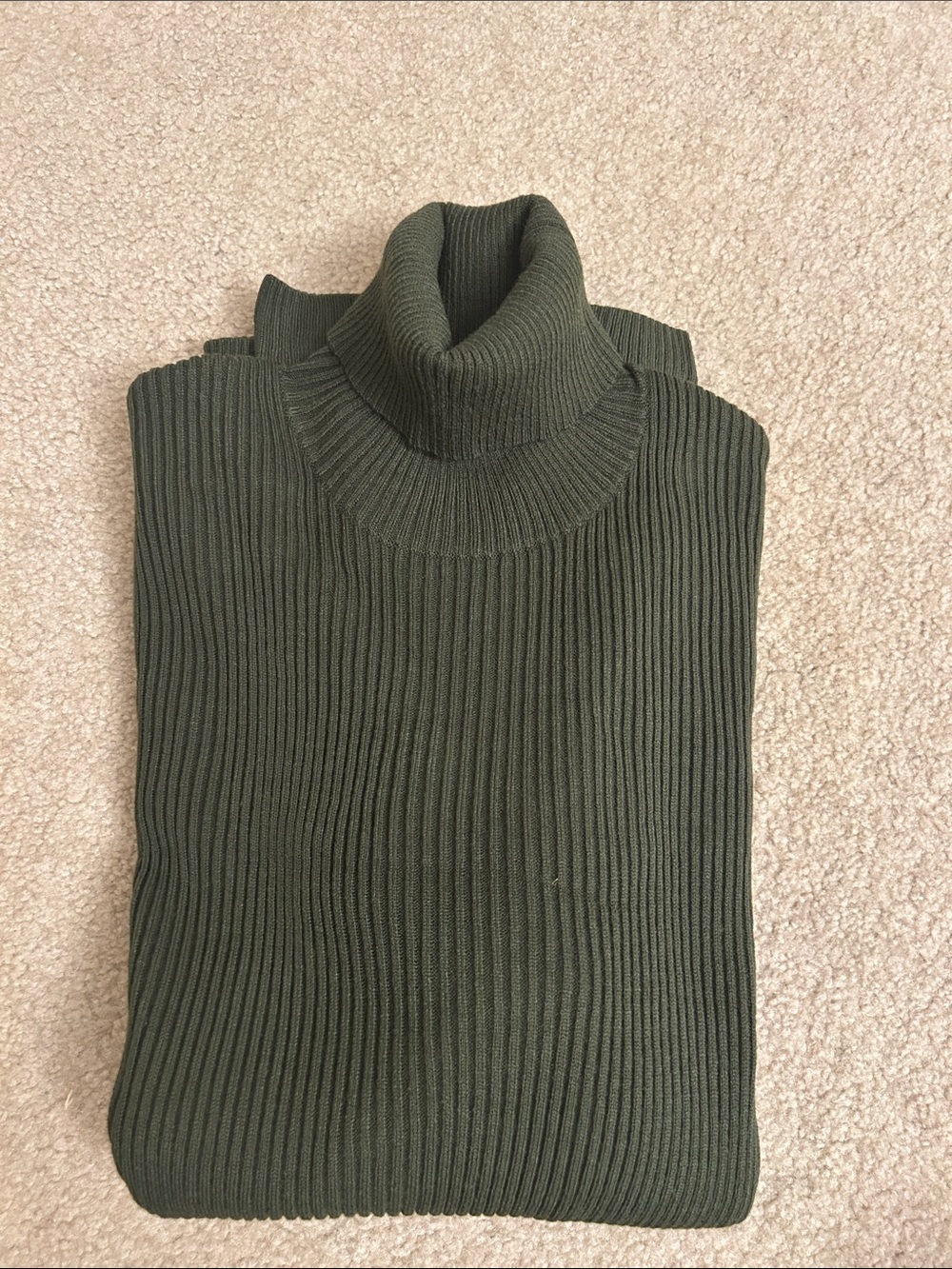 ASOS Olive Green Ribbed Turtleneck Sweater